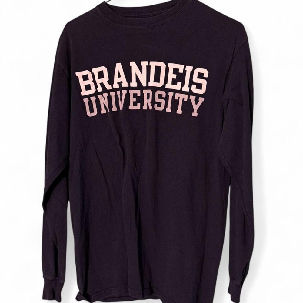 Champion Brandeis University Long Sleeve Shirt Mens Medium Navy Blue Y2K Vintage